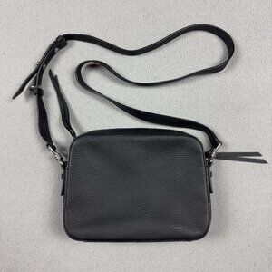 AllSaints Captain Lea Crossbody Bag Black Pebble Leather